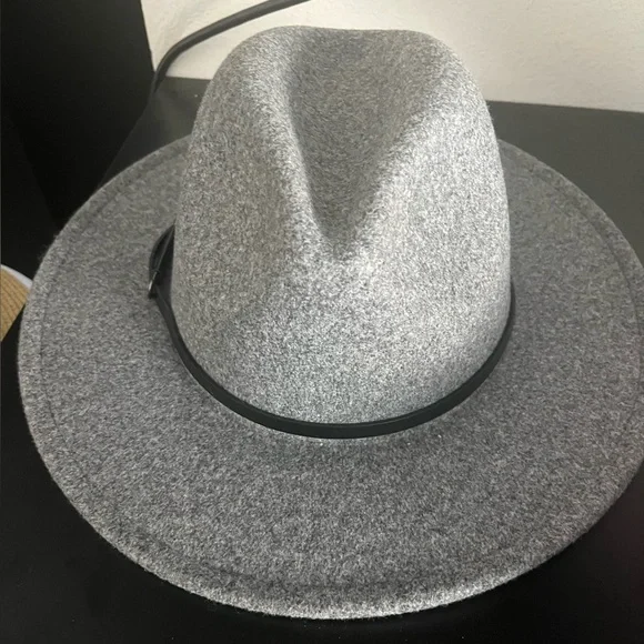 Ana Gray Wide Brim Fedora Hat Fashion gray - Picture 2 of 3